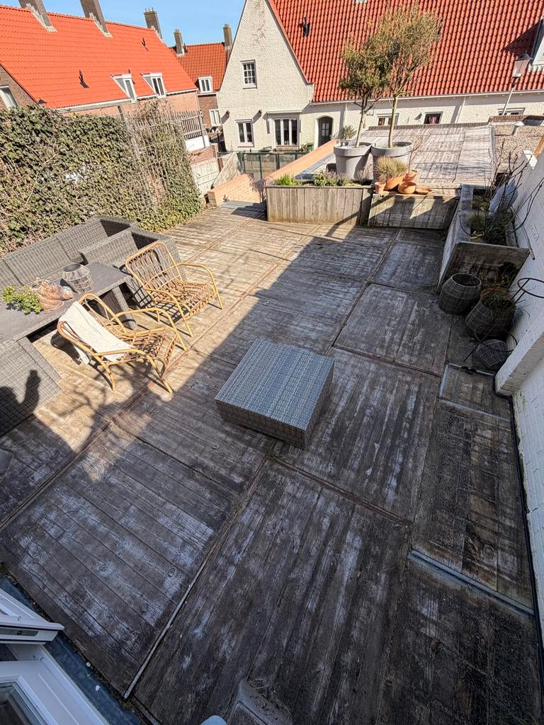 Steenschotten terrasvloer - Robuust en Duurzaam, Ophalen of Verzenden, Gebruikt, Hout