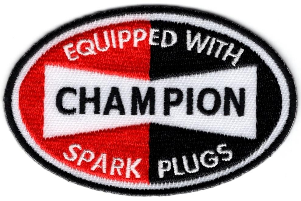 Champion Spark & Plugs stoffen opstrijk patch embleem #3, Verzenden