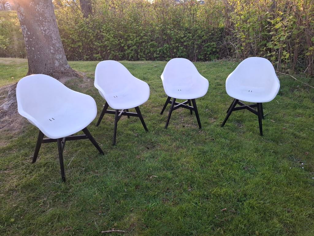 Witte kuipstoelen (Ikea Fanbyn), Ophalen, Kunststof, Gebruikt, Wit