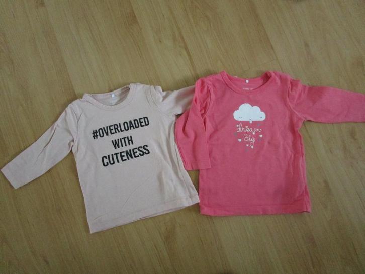 Name it maat 68 - twee shirts met lange mouwen, Kinderen en Baby's, Babykleding | Maat 68, Zo goed als nieuw, Meisje, Shirtje of Longsleeve