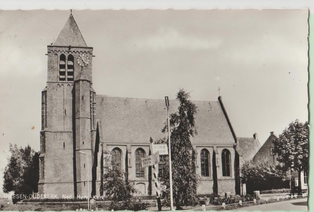 Giessen-Oudekerk Ned. herv. Kerk 1965., Verzamelen, Ansichtkaarten | Nederland, Verzenden, 1960 tot 1980, Ongelopen, Zuid-Holland