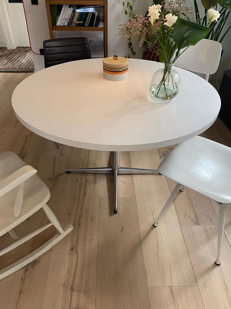 Pastoe uitschuifbare eettafel 120 cm, Huis en Inrichting, Tafels | Eettafels, Ophalen, Gebruikt, Rond, Vier personen