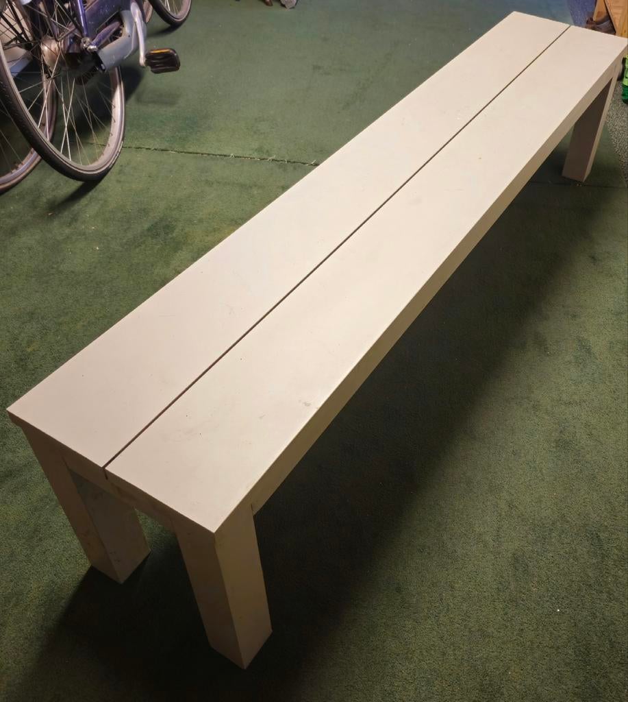 Mooie metalen tuinbank, kleur grijs. Extra lang. Als nieuw!, Tuin en Terras, Ophalen, Zo goed als nieuw, Metaal