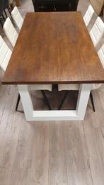 Bruine oud eiken eettafel van 200x103cm, Ophalen, 100 tot 150 cm, Vijf personen of meer, Modern