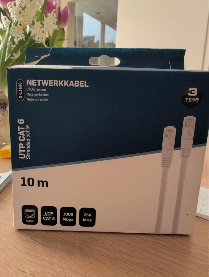 Q-LINK Netwerkkabel UTP CAT 6 - 10 meter, Computers en Software, Pc- en Netwerkkabels, Nieuw, Ophalen of Verzenden