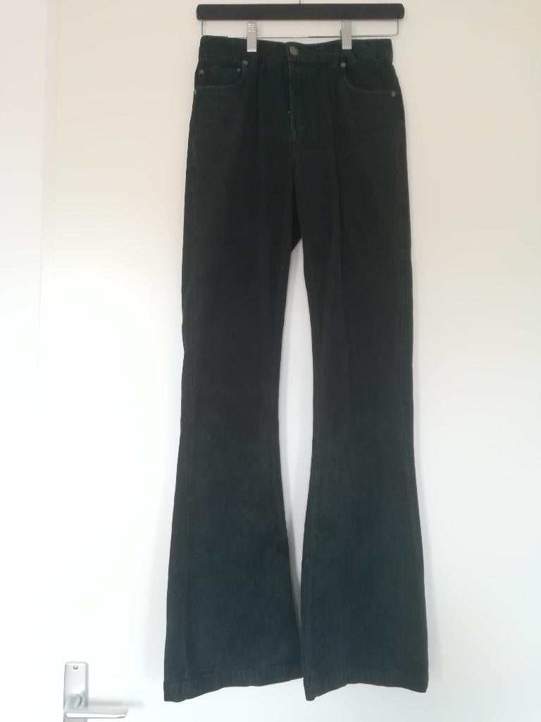 America Today Ribfluweel Corduroy Flared Broek Groen maat 25, Ophalen of Verzenden, Zo goed als nieuw, Maat 34 (XS) of kleiner