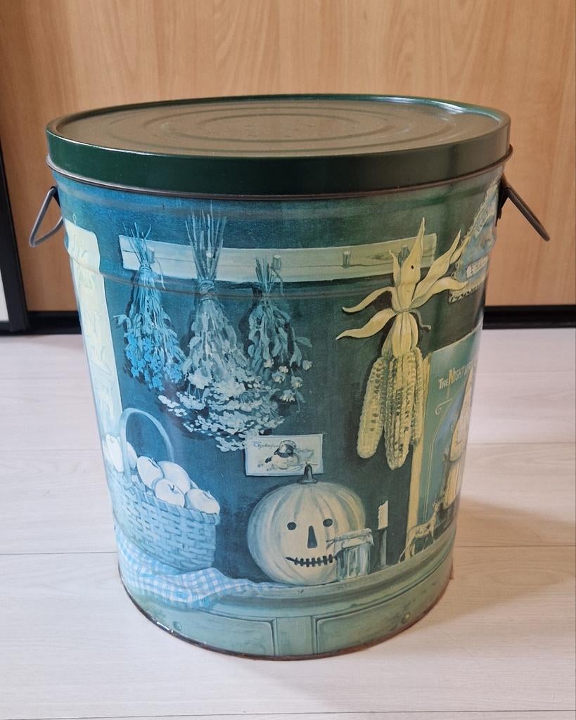 Grote blikken trommel Bertels Can co 36x31, Ophalen of Verzenden, Gebruikt, Koek(jes), Overige merken