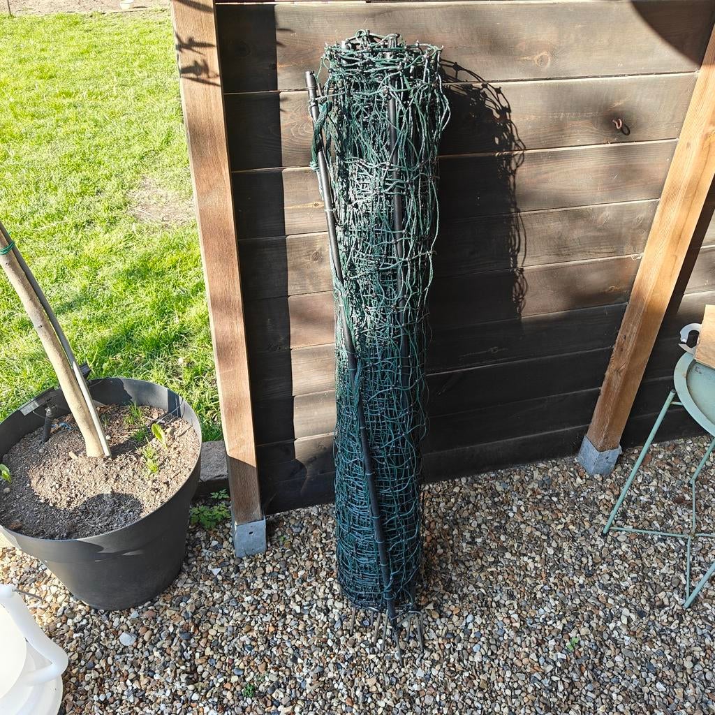 Flexibel schapenhek 25 meter., Tuin en Terras, Ophalen, Gebruikt, Hout, Tuinhek