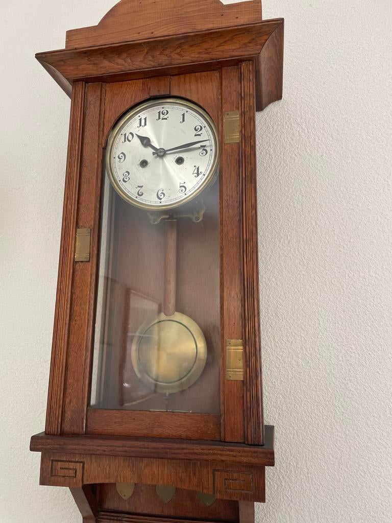 Houten wandklok met slinger, Ophalen of Verzenden