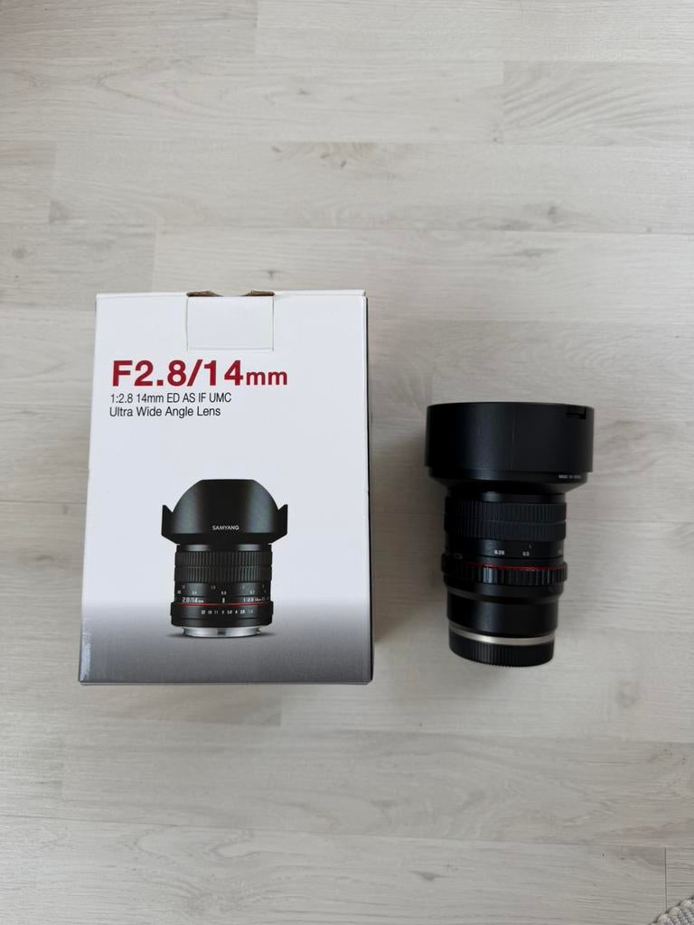 Samyang ultra wide angle lens F2.8/14mm voor sony, Audio, Tv en Foto, Fotografie | Lenzen en Objectieven, Ophalen of Verzenden
