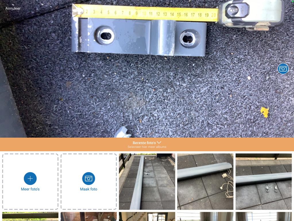 Elektrisch zonnescherm rood - 4,50m breed, 2,50m uitval, Tuin en Terras, Zonneschermen, Ophalen, Gebruikt, 450 cm of meer, Elektrisch