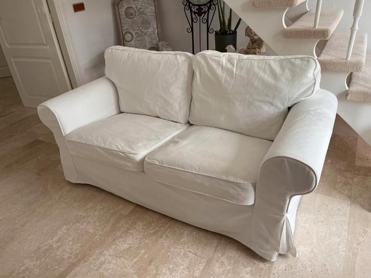 HOEZEN voor Ikea Ektorp Bank 2zits WIT, Huis en Inrichting, Banken | Bankstellen, Zo goed als nieuw, Rechte bank, Tweepersoons