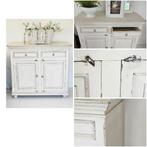 Witte brocante Franse kast, Ophalen, Gebruikt, 25 tot 50 cm, 100 tot 150 cm