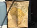 Grote linnen schoolkaart Afrika 1945 - Justus Perthes, Antiek en Kunst, Antiek | Schoolplaten, Ophalen of Verzenden, Aardrijkskunde
