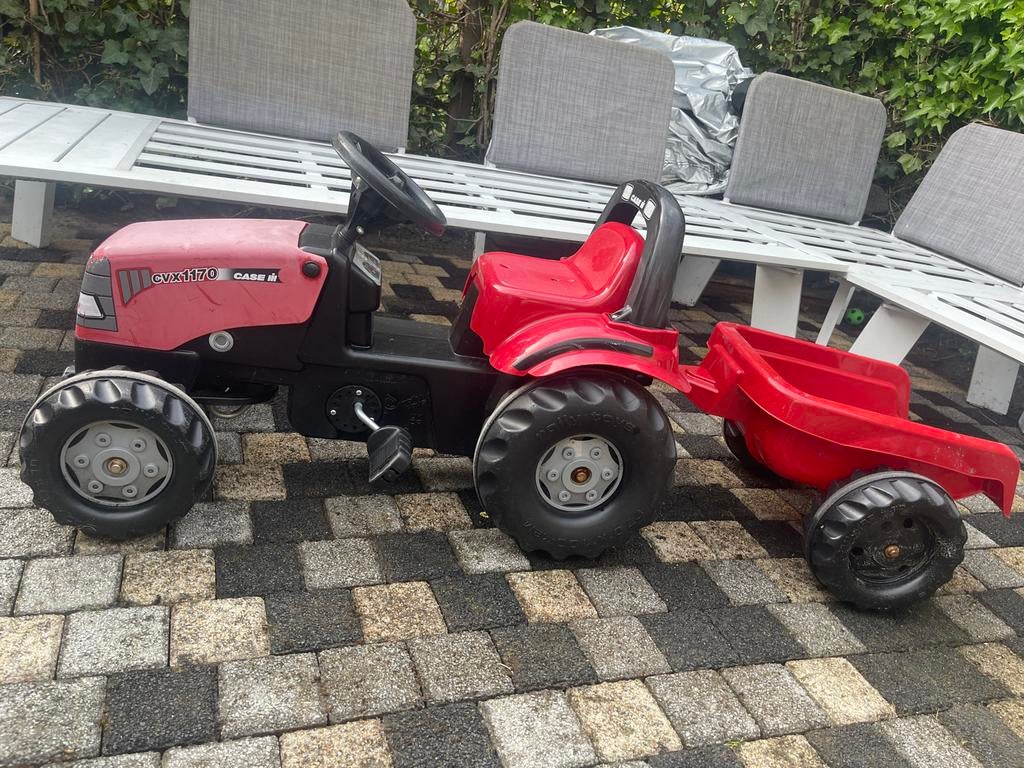 Rode traptractor met aanhanger - Case CVX 1170, Ophalen of Verzenden, Gebruikt, Trapvoertuig