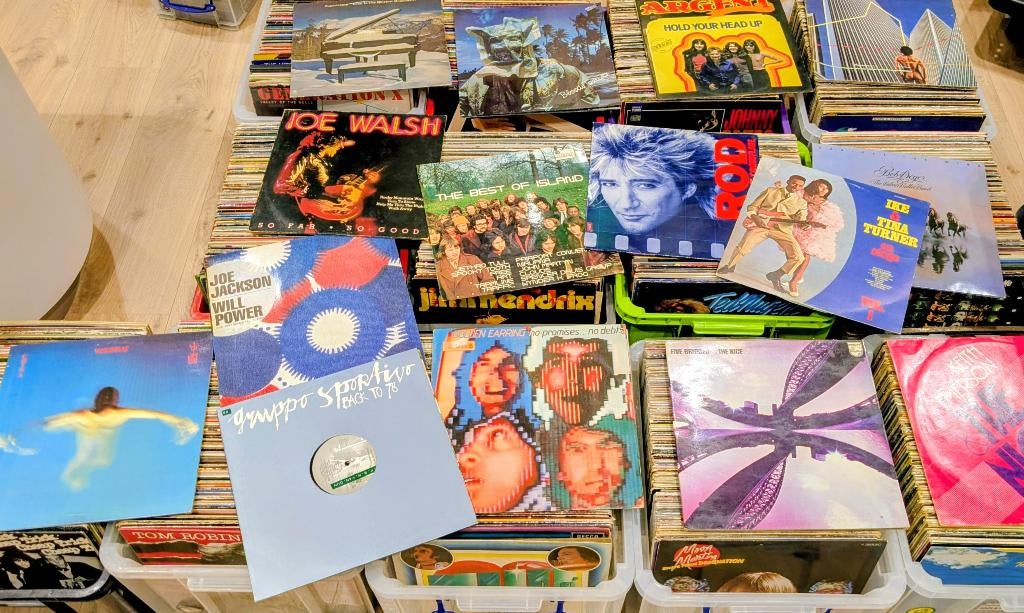 Lot van 1.200 engelstalige vinylplaten, Ophalen, Gebruikt, 12 inch, Poprock