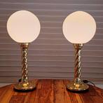 Set van 2 Roho Leuchten tafellampen met melkglas bol, Ophalen of Verzenden, Zo goed als nieuw, Minder dan 50 cm, Glas