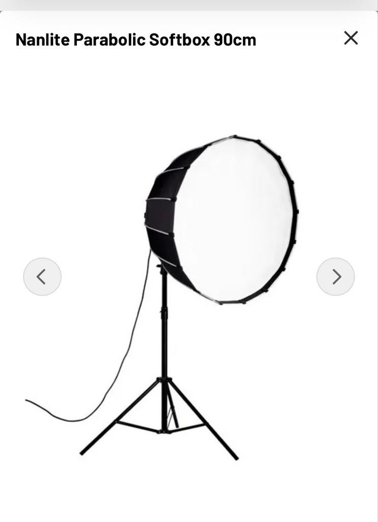 Nanlite Parabolic Softbox 90cm incl grid - Nieuwstaat!, Ophalen of Verzenden, Zo goed als nieuw, Lamp of Flitsset
