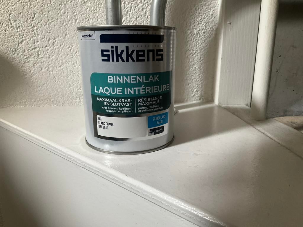Sikkens Binnenlak Zijdeglans Wit RAL 9016- 0.75L, Ophalen, Wit, Nieuw, Lak