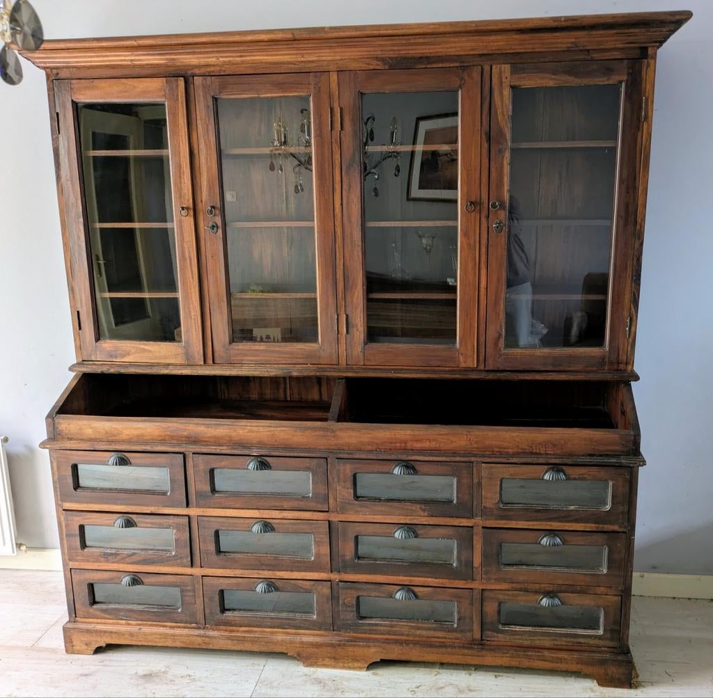 Unieke Kast / Dressoir met Vitrine, Huis en Inrichting, Kasten | Overige, Ophalen, Gebruikt