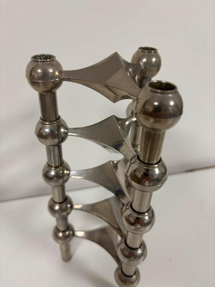 Set van 5 originele Stoff Nagel kandelaars type S22, Antiek en Kunst, Antiek | Kandelaars, Overige materialen, Ophalen of Verzenden