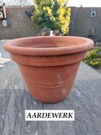 BLOEMPOT AARDEWERK EN AARDEWERK GLAZUUR - 3 STUKS, Ophalen, Gebruikt, Rond, Minder dan 40 cm