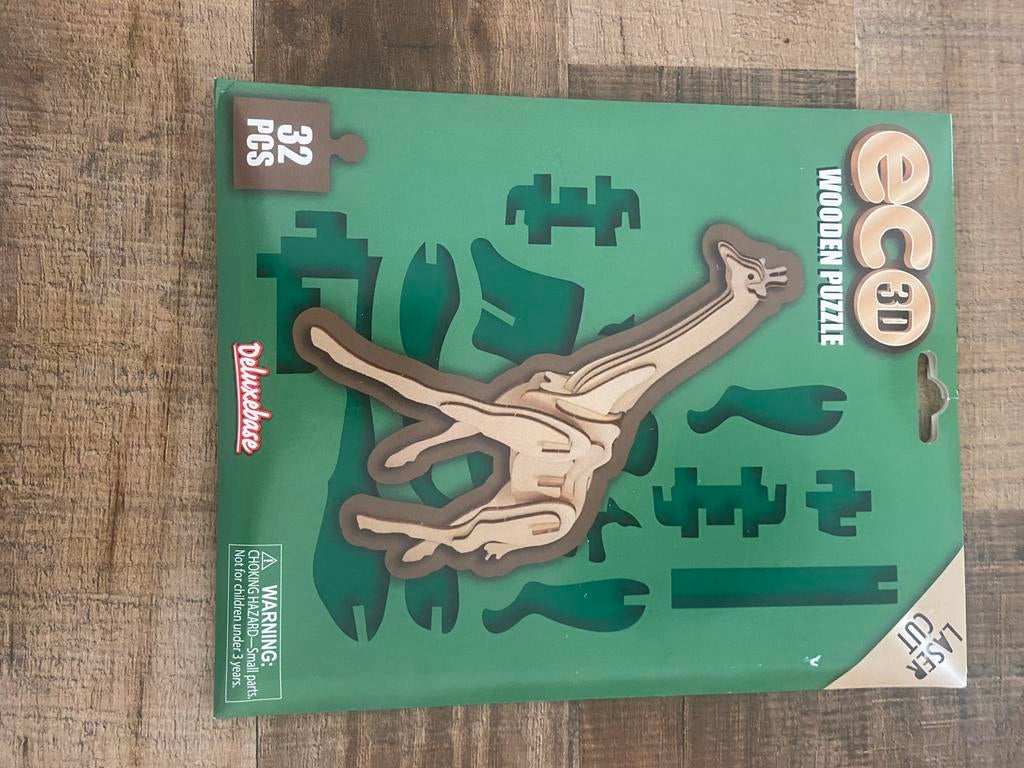 ECO 3D Houten Puzzel Giraffe - 32 Stuks, Ophalen of Verzenden, Nieuw, Puzzelen
