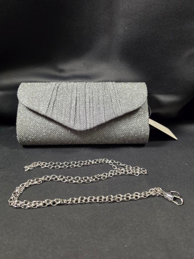 Party Clutch glinsteren Grijs Dames | Avondtas Clutch Tasje, Overige merken, ., Nieuw, Ophalen of Verzenden
