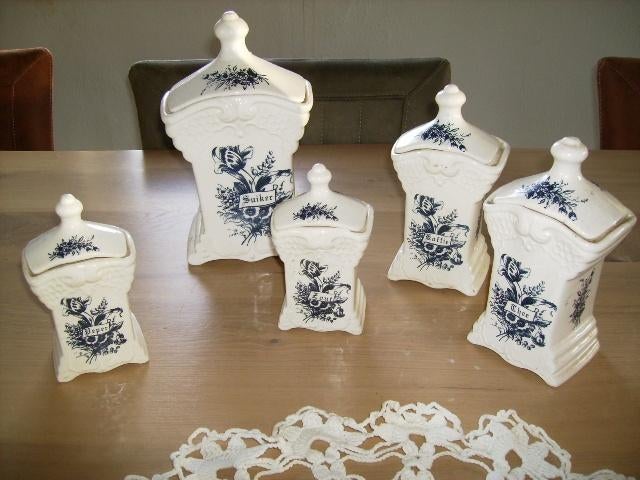 Voorraadpotten van steengoed, vintage, Ophalen of Verzenden