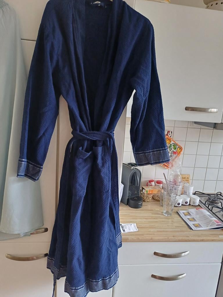 Badjas donkerblauw heren Maat L, Kleding | Heren, Pyjama's, Ophalen of Verzenden, Nieuw