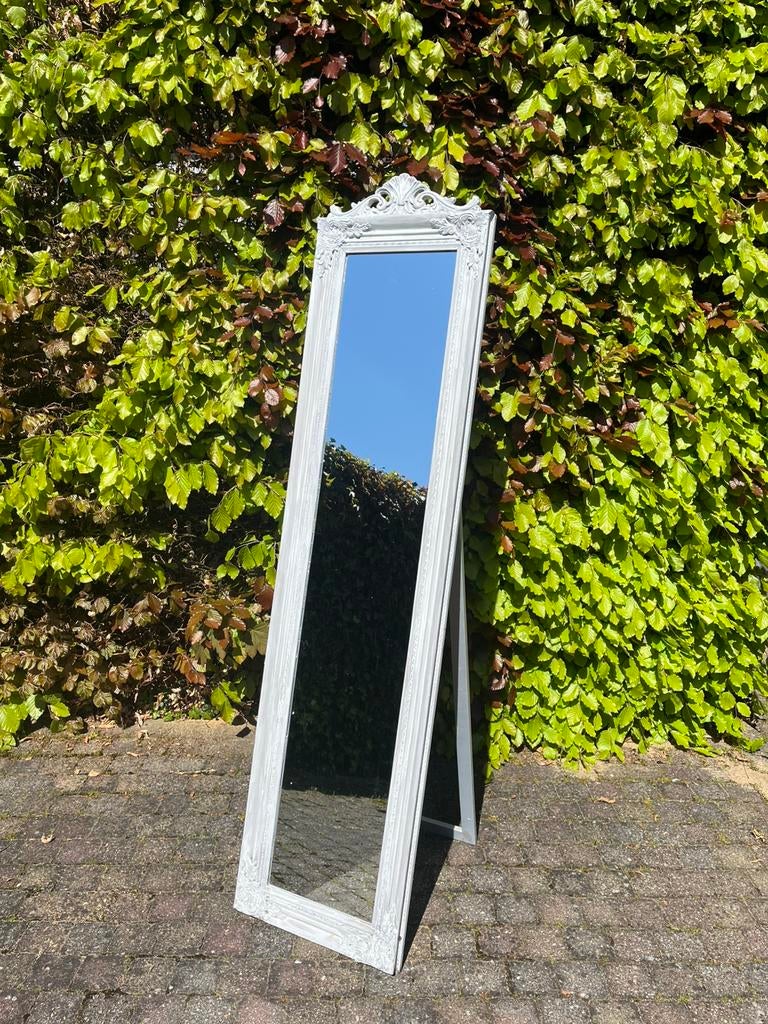 Brocante graywash spiegel, Antiek en Kunst, Ophalen, Rechthoekig, Minder dan 50 cm