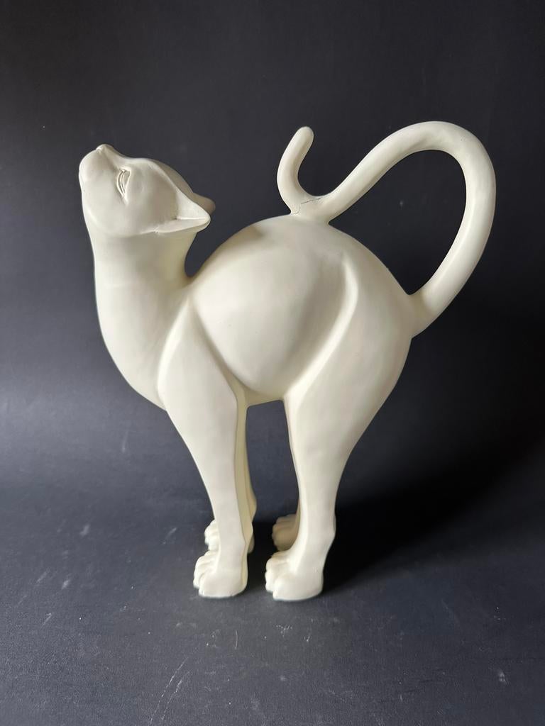 Art Deco Keramiek Plastiek Kat, Antiek en Kunst, Ophalen of Verzenden