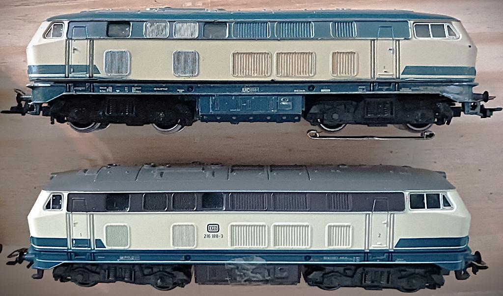 Marklin 3674 Diesellok DB BR 216-188-3 creme/blauw digitaal, Wisselstroom, Locomotief, Ophalen of Verzenden, Zo goed als nieuw