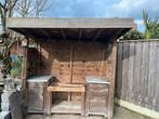 Houten Overkapping voor BBQ met Kastjes en Tafel, Ophalen, Gebruikt