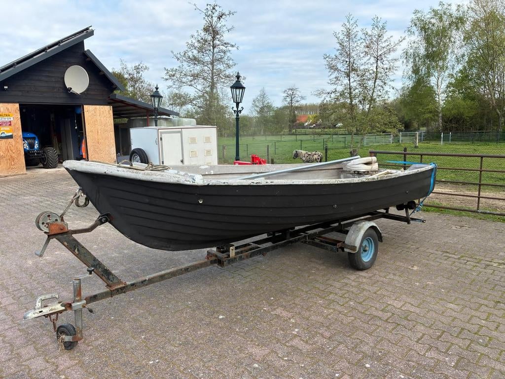 Sloep polyester met trailer, Ophalen, Gebruikt, Geen motor, 10 tot 30 pk