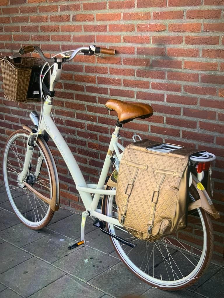 Batavus Damesfiets met Mand en Dubbele Fietstassen, Ophalen of Verzenden, Gebruikt, Minder dan 10 versnellingen, Batavus