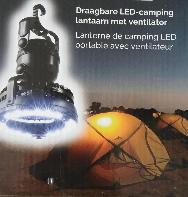 Campinglamp en Ventilator - Kampeerlamp - Tentlamp, Caravans en Kamperen, Kampeeraccessoires, Zo goed als nieuw, Ophalen of Verzenden