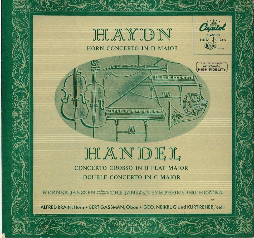 Haydn Handel Janssen Symphony Orchestra, Werner Janssen, Kamermuziek, Ophalen of Verzenden, Zo goed als nieuw, 12 inch