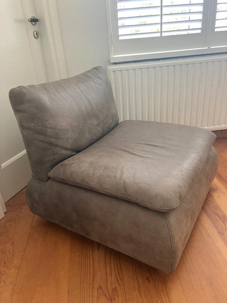 Leren design fauteuil, Huis en Inrichting, Fauteuils, Gebruikt, Leer, 75 tot 100 cm, 75 tot 100 cm, Ophalen