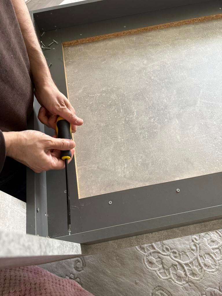 Eethoek / Eettafel met 4 stoelen - Grijs, 140x80 cm, Huis en Inrichting, Tafels | Eettafels, Ophalen, Overige materialen, Gebruikt