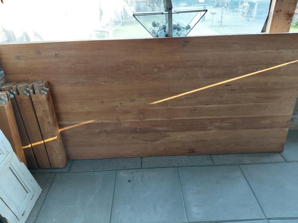 Loei zware teak eet tafel 220 x 99, Huis en Inrichting, Tafels | Eettafels, Ophalen, Gebruikt, ., Teakhout