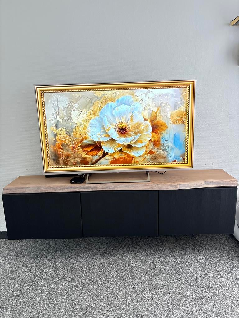 Tv-meubel Lapinlahti 180x31,5x29,5cm houtkleurig en wit