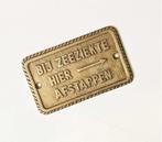 Decal brons "Bij zeeziekte hier afstappen", Overige typen, Niet ingevuld, Zo goed als nieuw, Niet ingevuld