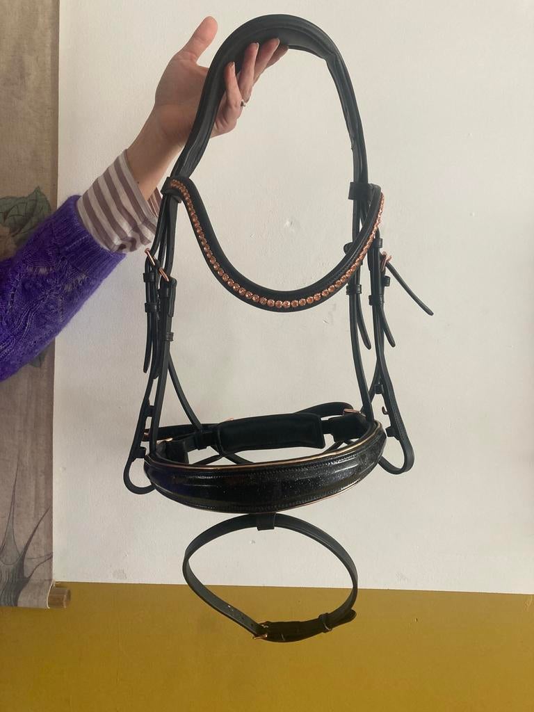 Nieuw! Hoofdstel Horsegear - HG Blush zwart - FULL, Ophalen of Verzenden, Nieuw, Dressuur