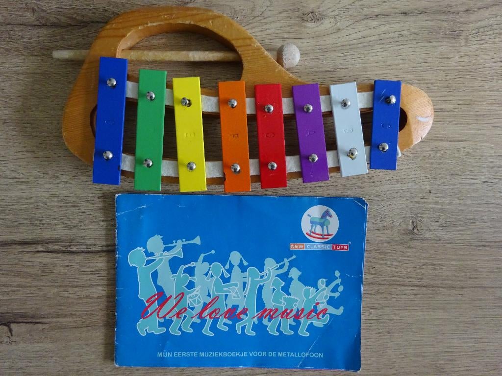 Houten metallofoon / xylofoon voor kinderen inclusief boekje, Muziek en Instrumenten, Percussie, Ophalen of Verzenden, Gebruikt