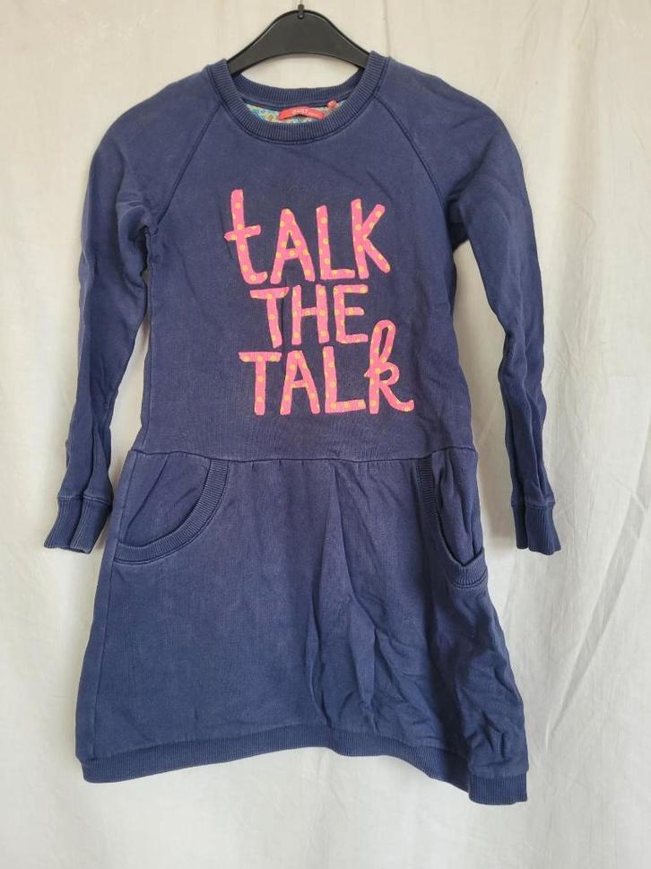 Stoere donkerblauwe jurk mt 140 merk Oilily, Kinderen en Baby's, Kinderkleding | Maat 140, Zo goed als nieuw, Meisje, Jurk of Rok