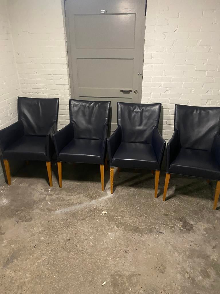 4 BERT PLANTAGIE STOELEN LEDER, Ophalen, Zo goed als nieuw, Minder dan 150 cm