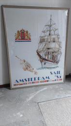 Geborduurd Sail Amsterdam '85 met wapen en zeilschip, Ophalen, Gebruikt, Handborduren, Overige typen