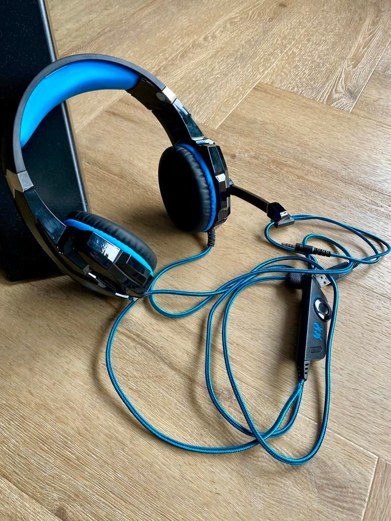 Kotion Each G9000 Gaming Headset Blauw Zwart, Ophalen of Verzenden, Zo goed als nieuw, Over oor (circumaural), Overige merken
