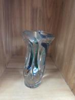 Kristallen vaas met blauwe en groene accenten, Ophalen of Verzenden